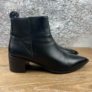 541tei Everlane The Boss  Black Leather Ankle Boots 7.5